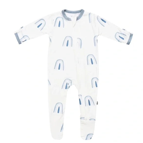 - Kyte BABY Zippered Footie in Fog Rainbow NWT - Picture 5 of 5
